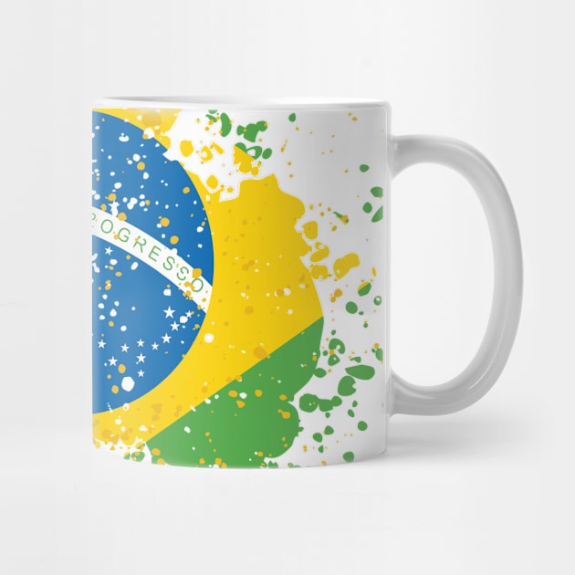 Grunge Brazilian Flag by Jamie Lee Art